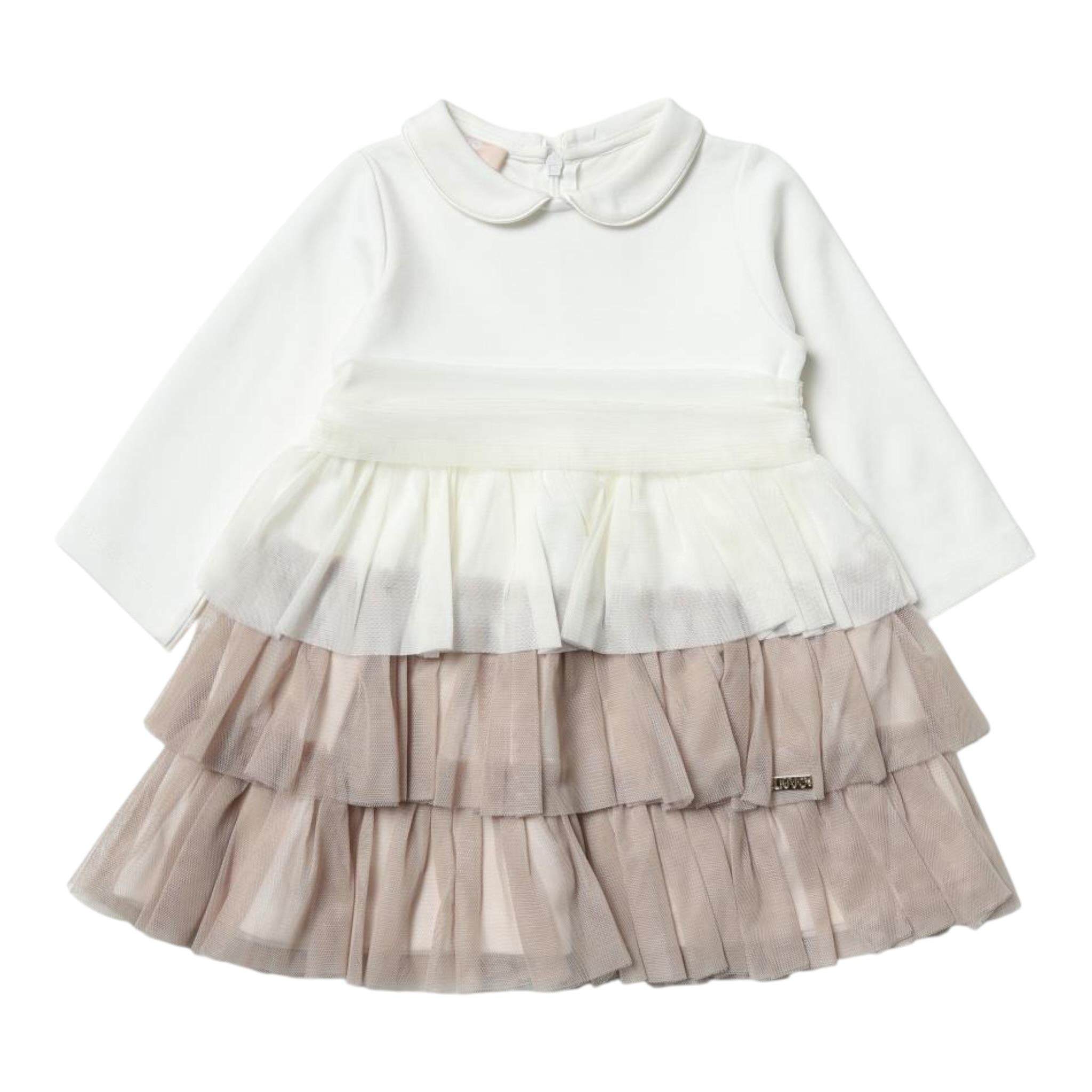 Liu Jo Abito Manica Lunga con Tulle Panna per Neonata KF2041 PANNA LIU JO 