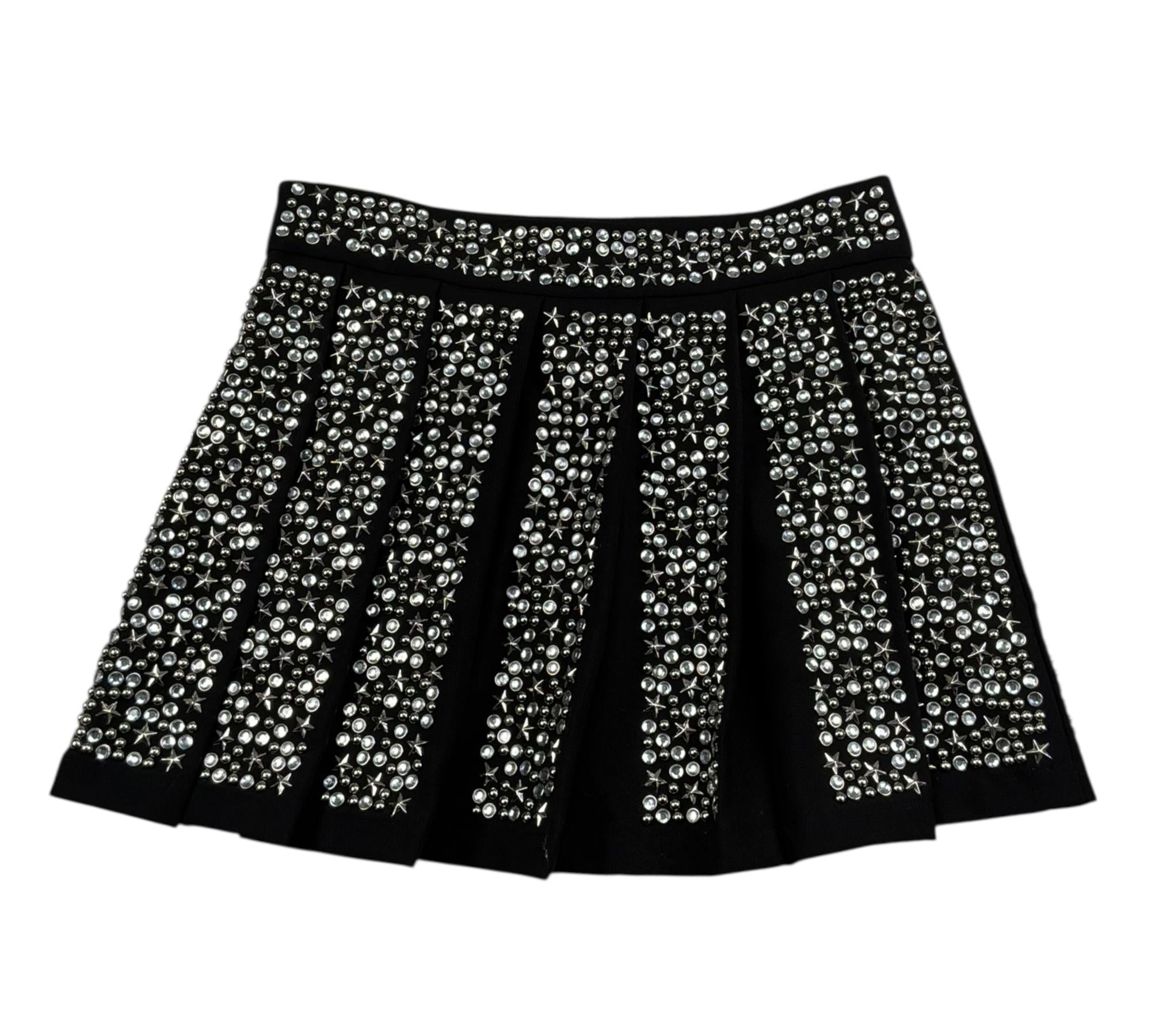 John Richmond Gonna Tinta Unita con Applicazioni per Bambina RGP26115GO NERO JOHN RICHMOND 