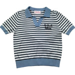 Saint Barth Polo Mezza Manica Fantasia A Righe per Bambina EVONNEJR BIANCO SAINT BARTH 
