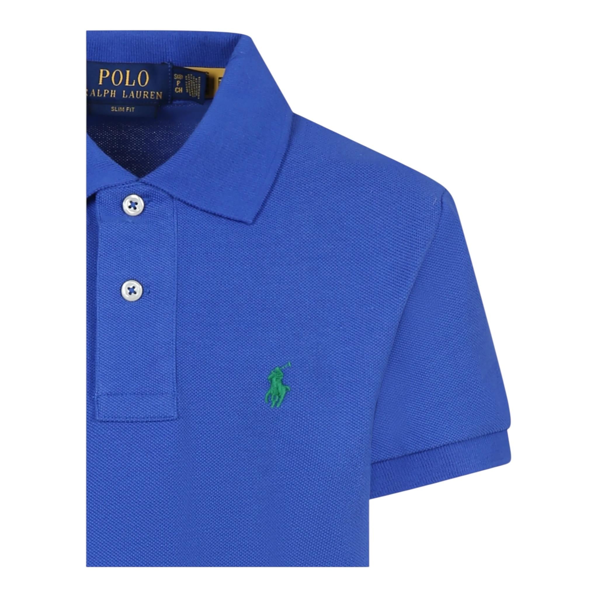 Ralph Lauren Polo Mezza Manica Tinta Unita per Bambino 322703632184 BLU RALPH LAUREN 