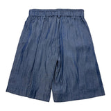 Manila Grace Short In Denim Tinta Unita Con Elastico In Vita Blu Per Bambina