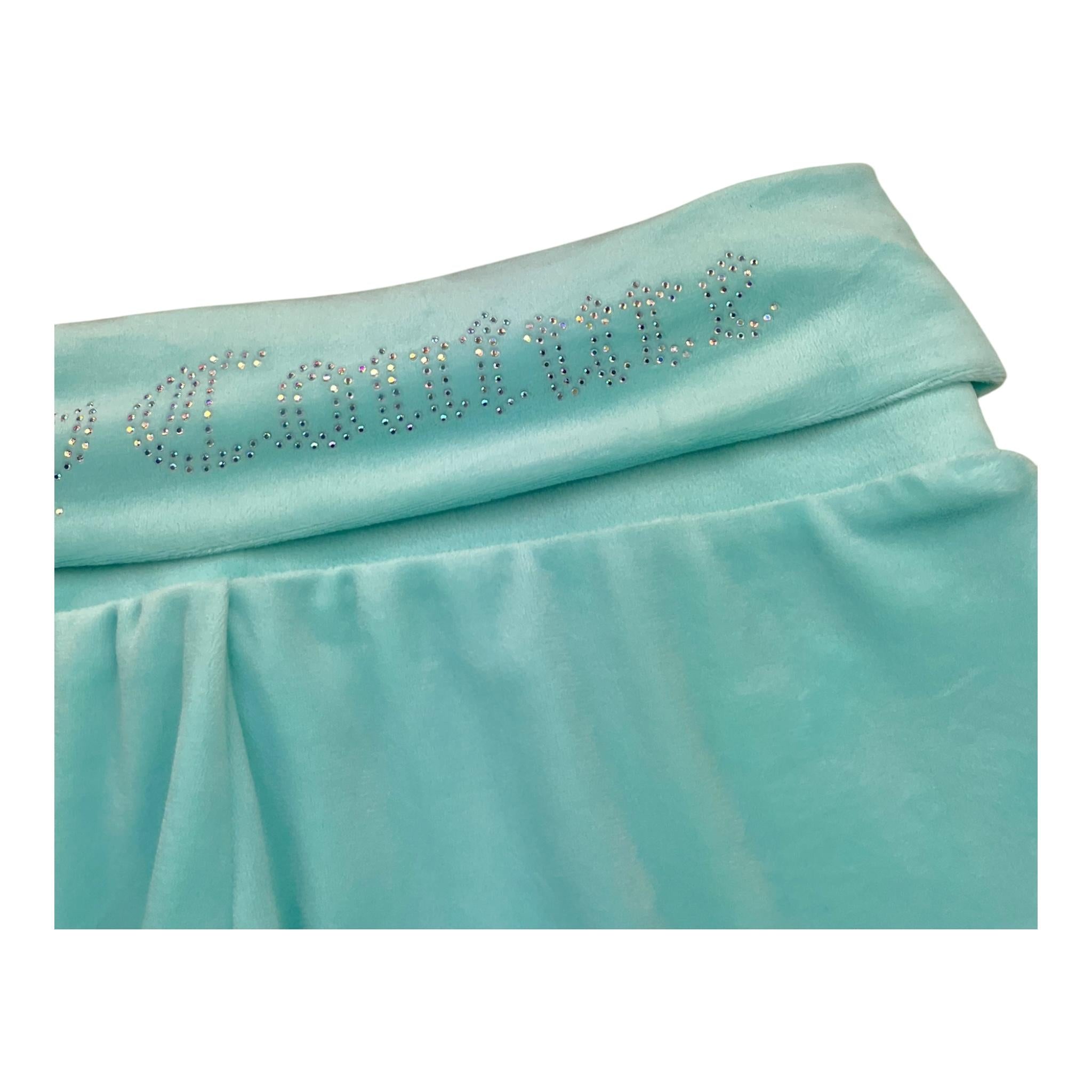 Juicy Couture Short Tinta Unita In Velluto per Bambina JBX6502 AZZURRO JUICY COUTURE 