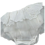 Seerose Completo 2 Pezzi Coulotte Tinta Unita con Tulle-Body per Neonata 362 BIANCO SEEROSE 