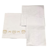 LE BEBE' set 3 pezzi lenzuola tinta unita cn ricami Bianco per Neonata LBG5941 BIANCO LE BEBE' 