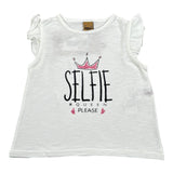 Please T-Shirt Girocollo tinta unita con Stampa Bianco per Neonata MO04030G BIANCO PLEASE 