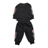 JOHN RICHMOND completo tinta unita 2pz felpa-pantalone Nero per Neonata RIA25065CF NERO JOHN RICHMOND 