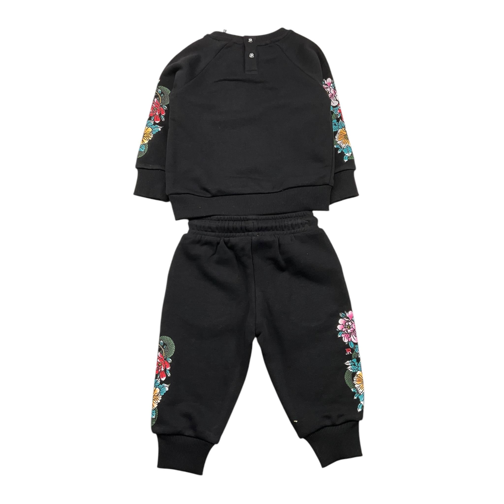 JOHN RICHMOND completo tinta unita 2pz felpa-pantalone Nero per Neonata RIA25065CF NERO JOHN RICHMOND 