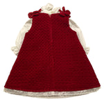 MARLU' set camicia-abito giromanica bicolore Rosso/bianco per Neonata UH828 ROSSO/BIANCO MARLU' 