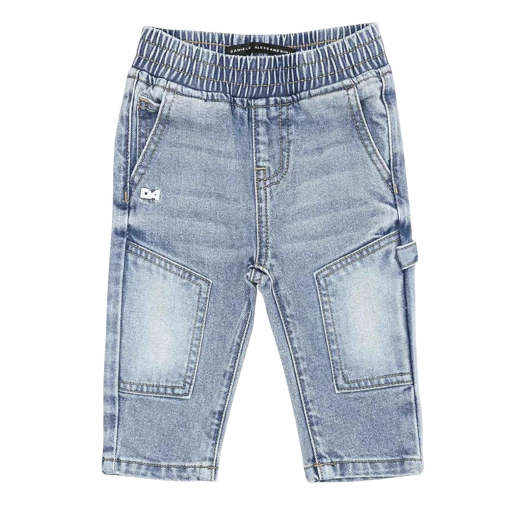 Daniele Alessandrini Jeans Tinta Unita con Elastico In Vita per Neonato 1295PD00171XX AZZURRO DANIELE ALESSANDRINI 