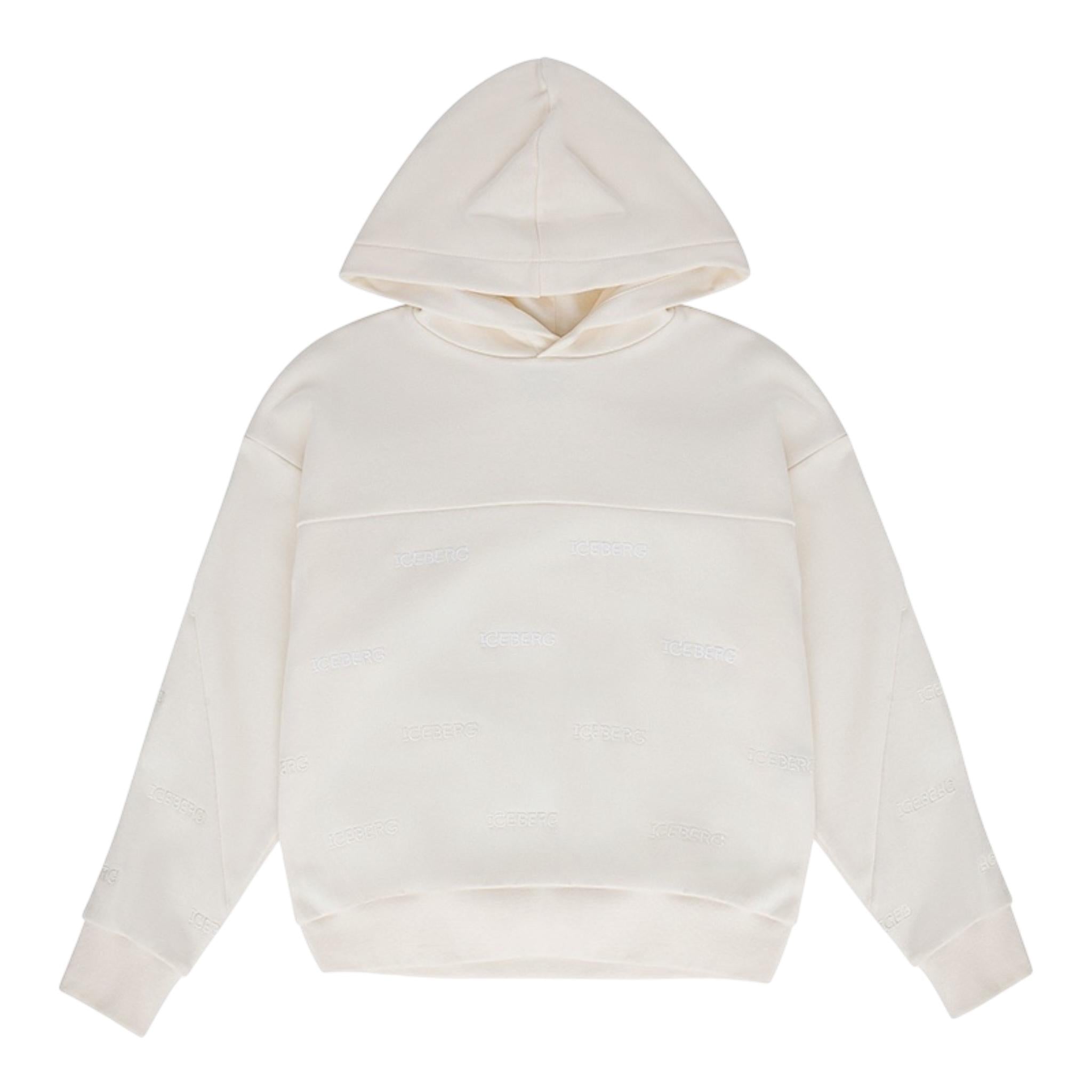 Iceberg Felpa Tinta Unita con Cappuccio per Bambino MFICE5110J PANNA ICEBERG 