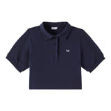 Il Gufo Polo Mezza Manica Tinta Unita Modello Crop per Neonata P25PC095MF032N BLU IL GUFO 