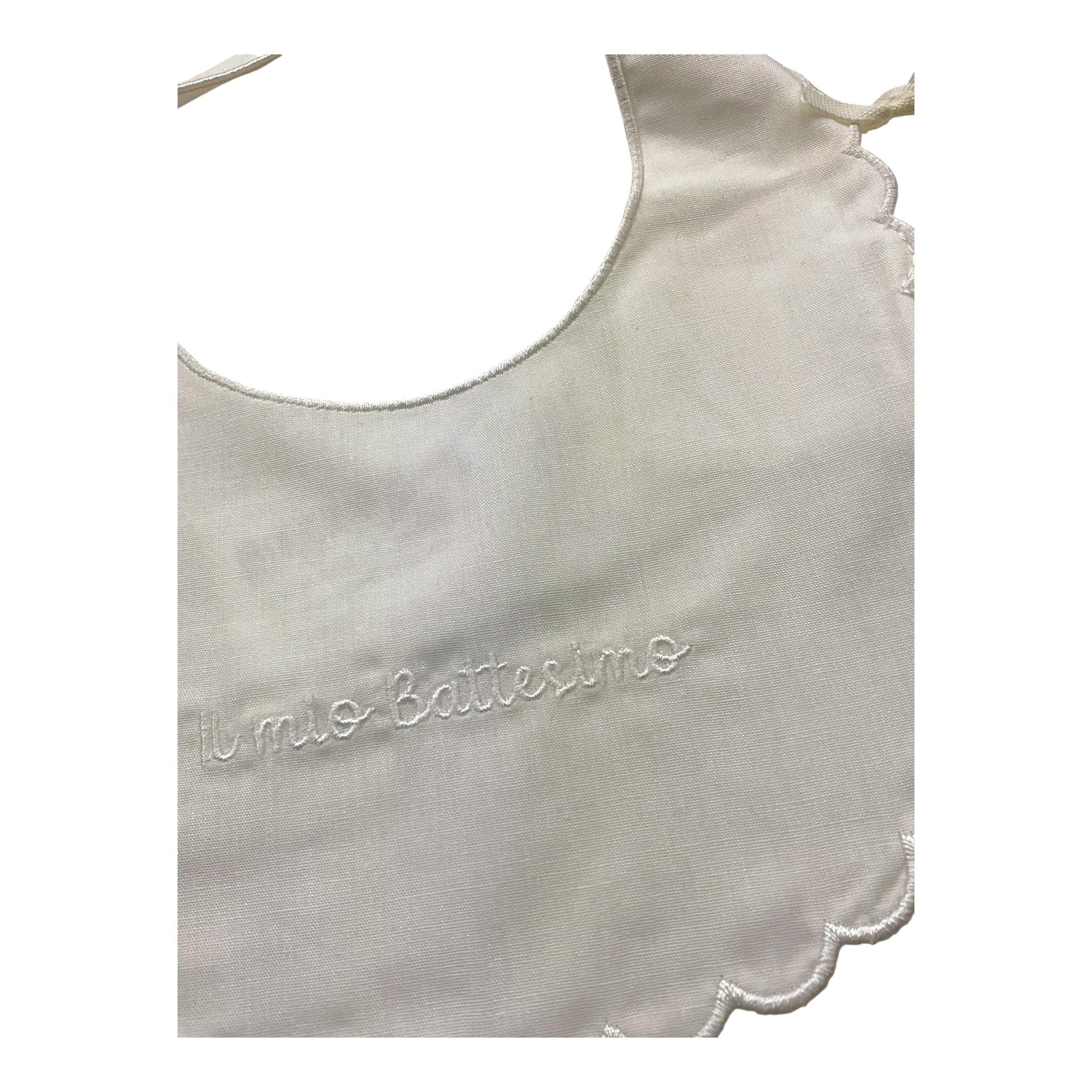 MINI BANDA bavetta tinta unita con stampa Bianco per Neonato 3A305 BIANCO MINI BANDA 