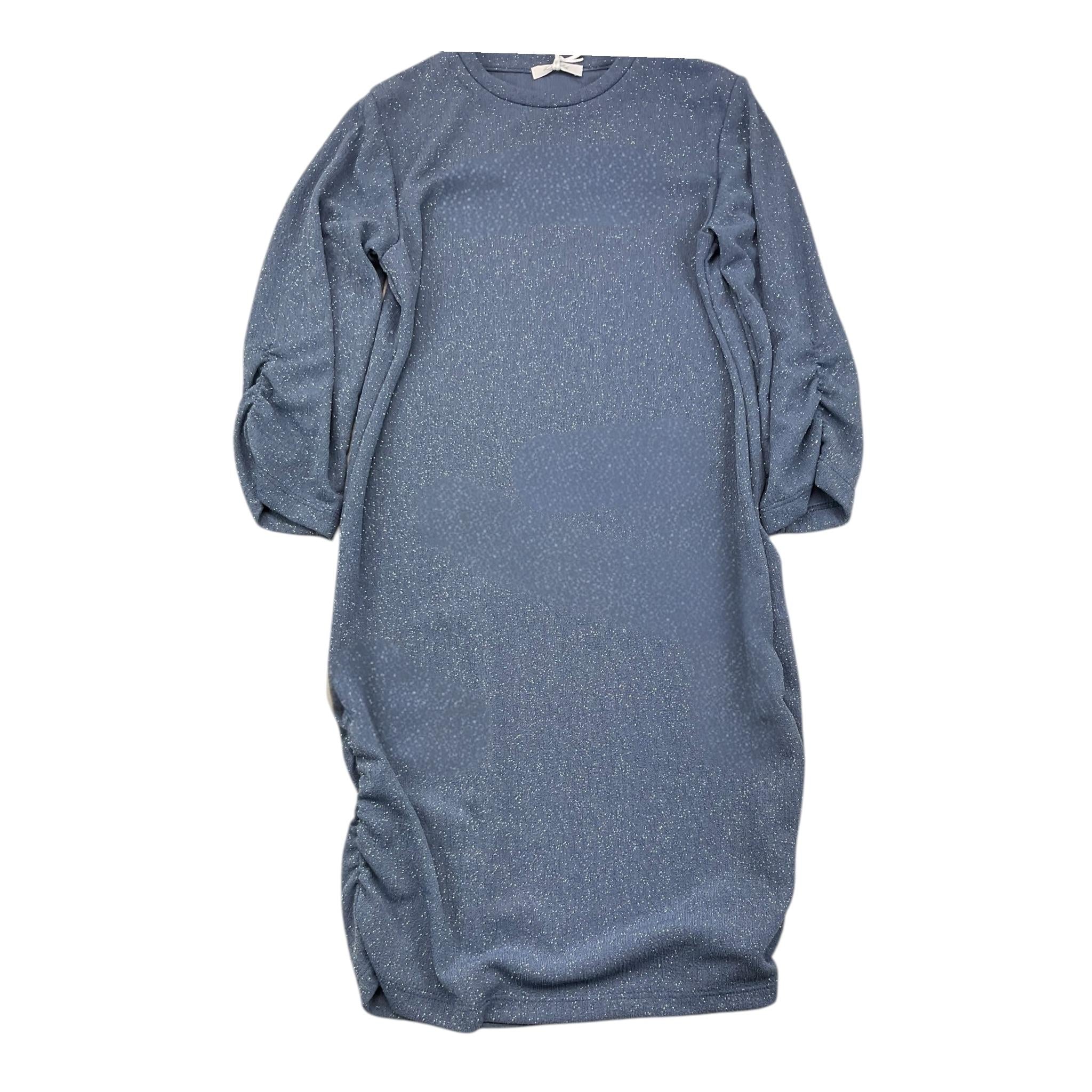 LU LU BY MISS GRANT abito manica lunga tinta unita girocollo con brillantini Azzurro polvere per Bambina LL3256 AZZURRO POLVERE LU LU BY MISS GRANT 