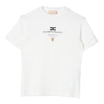 ELISABETTA FRANCHI t-shirt girocollo tinta unita con stampa logo Panna per Bambina EFTS216 PANNA ELISABETTA FRANCHI 