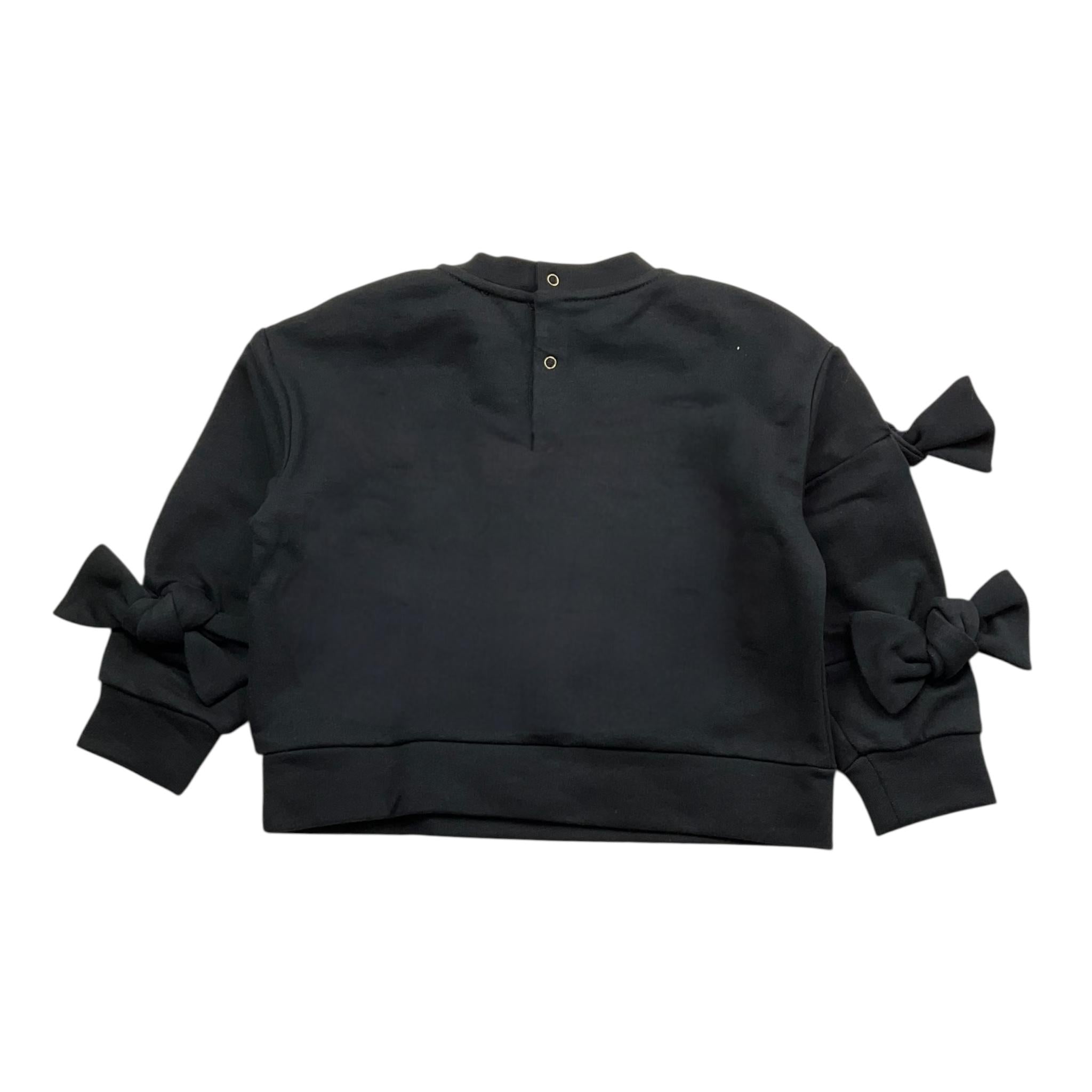 ELISABETTA FRANCHI felpa girocollo tinta unita con applicazioni fiocchi Nero per Bambina EGFE049 NERO ELISABETTA FRANCHI 