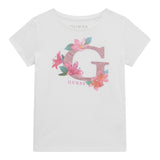 Guess T-Shirt Girocollo Tinta Unita con Stampa per Bambina A5GI02K6YW4XXJ BIANCO GUESS 