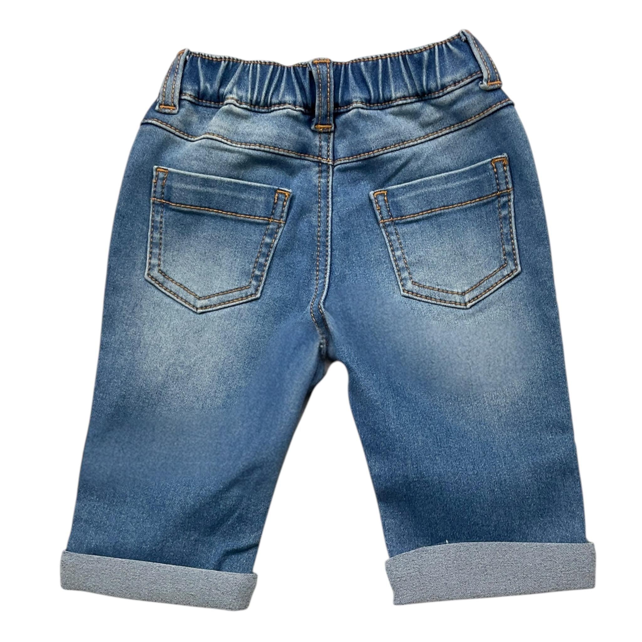 Moschino Jeans Tinta Unita con Elastico In Vita per Neonato MUP05F BLU MOSCHINO 