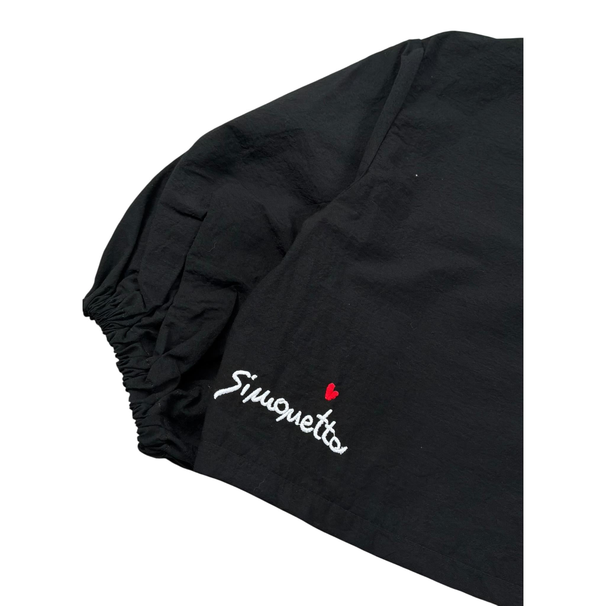 Simonetta Camicia Tinta Unita con Logo per Bambina SW5A03X NERO SIMONETTA 