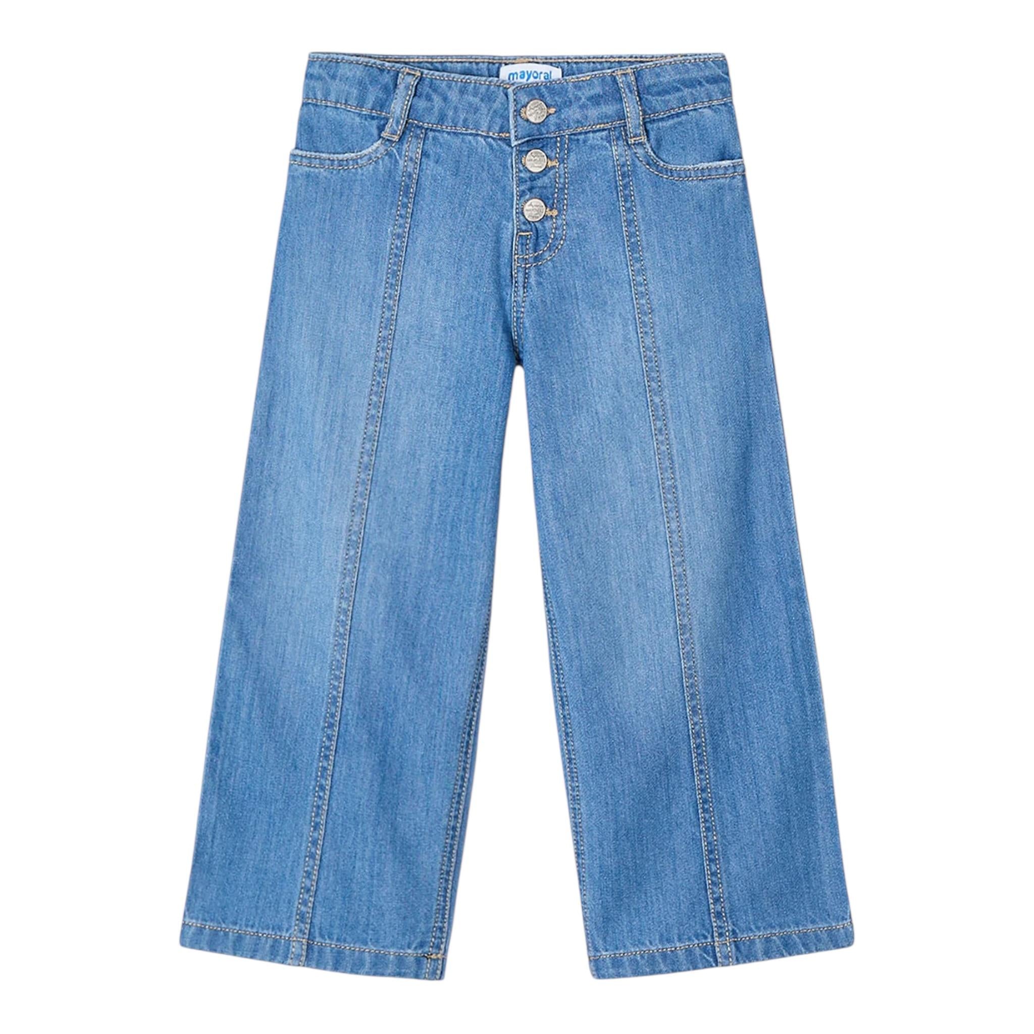 Mayoral Jeans Tinta Unita Modello Palazzo per Bambina 3558 AZZURRO MAYORAL 