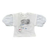Miss Grant T-Shirt Girocollo tinta unita con Stampa Bianco per Bambina MG1235 BIANCO MISS GRANT 