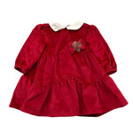 LALALU' abito manica lunga tinta unita in velluto Rosso per Neonata VTL12NX ROSSO LALALU' 