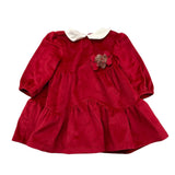 LALALU' abito manica lunga tinta unita in velluto Rosso per Neonata VTL12NX ROSSO LALALU' 