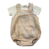 Lalalu' Completo 2 Pezzi Pagliaccetto-T-Shirt Bianco Per Neonato