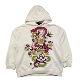 JOHN RICHMOND felpa chiusa con cappuccio tinta unita con stampa Bianco per Bambina RGA25195FE BIANCO JOHN RICHMOND 