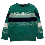 ICEBERG maglia girocollo tinta unita con stampe in contrasto Verde per Neonato MGICE5301BNX VERDE ICEBERG 