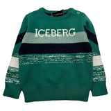 ICEBERG maglia girocollo tinta unita con stampe in contrasto Verde per Neonato MGICE5301BNX VERDE ICEBERG 