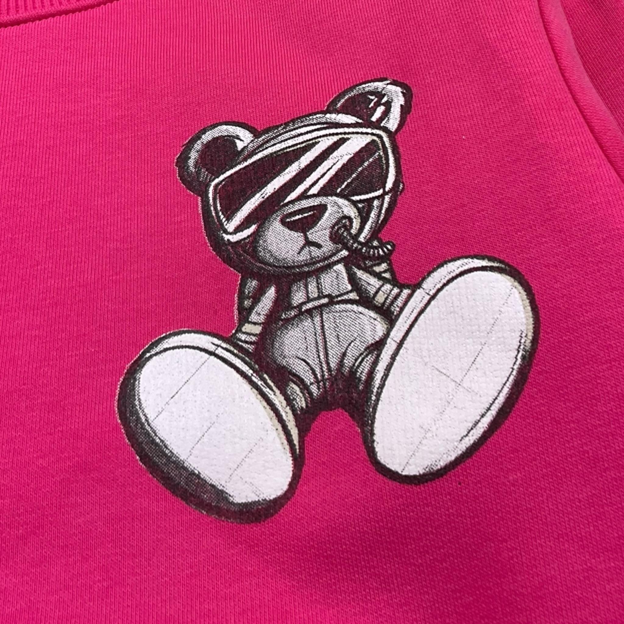 BRAND NAME felpa chiusa girocollo tinta unita con stampa Fuxia per Bambina BN351S FUXIA BRAND NAME 