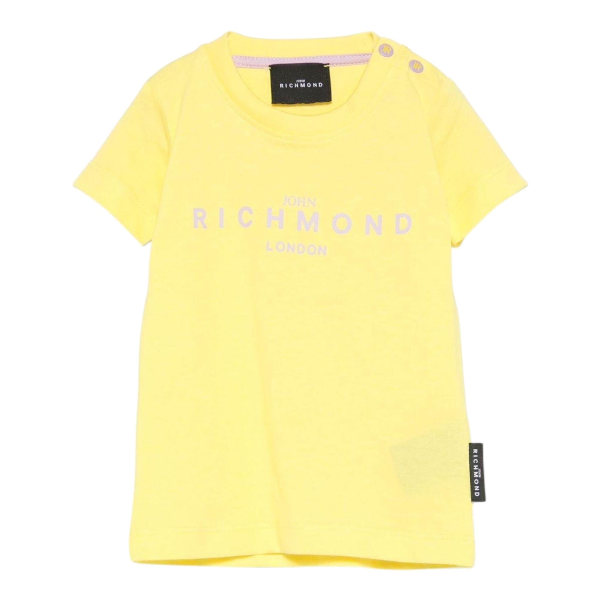 John Richmond T-Shirt Girocollo Tinta Unita con Stampa per Bambina RIP25002TSJXXX GIALLO JOHN RICHMOND 