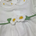 Ninnaoh Completo 2 Pezzi Shirt-Ghettina Tinta Unita con Applicazioni per Neonata E25C53 BIANCO NINNAOH 