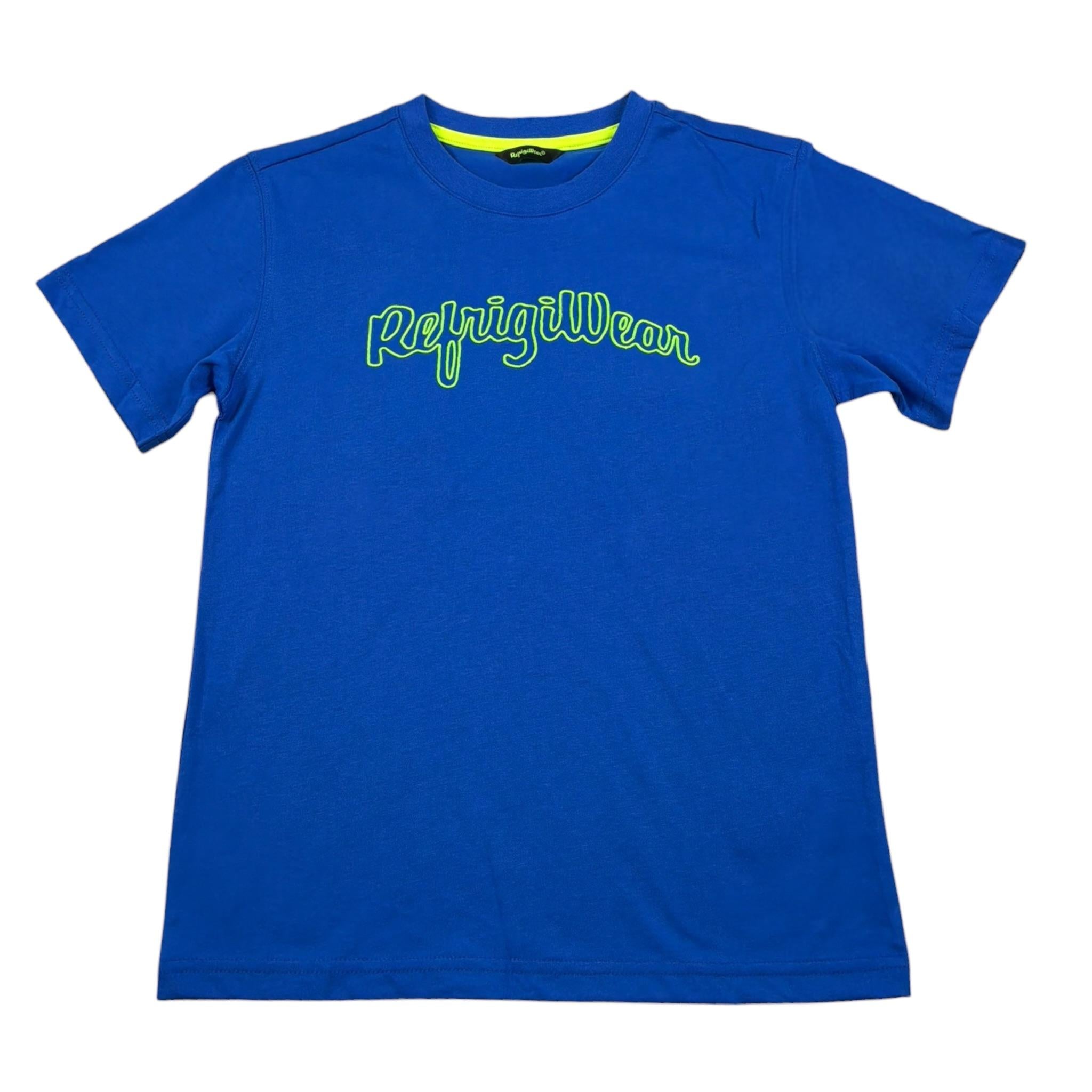 Refrigiwear T-Shirt Girocollo Tinta Unita con Stampa per Bambino 110TRMJS25X BLU REFRIGIWEAR 