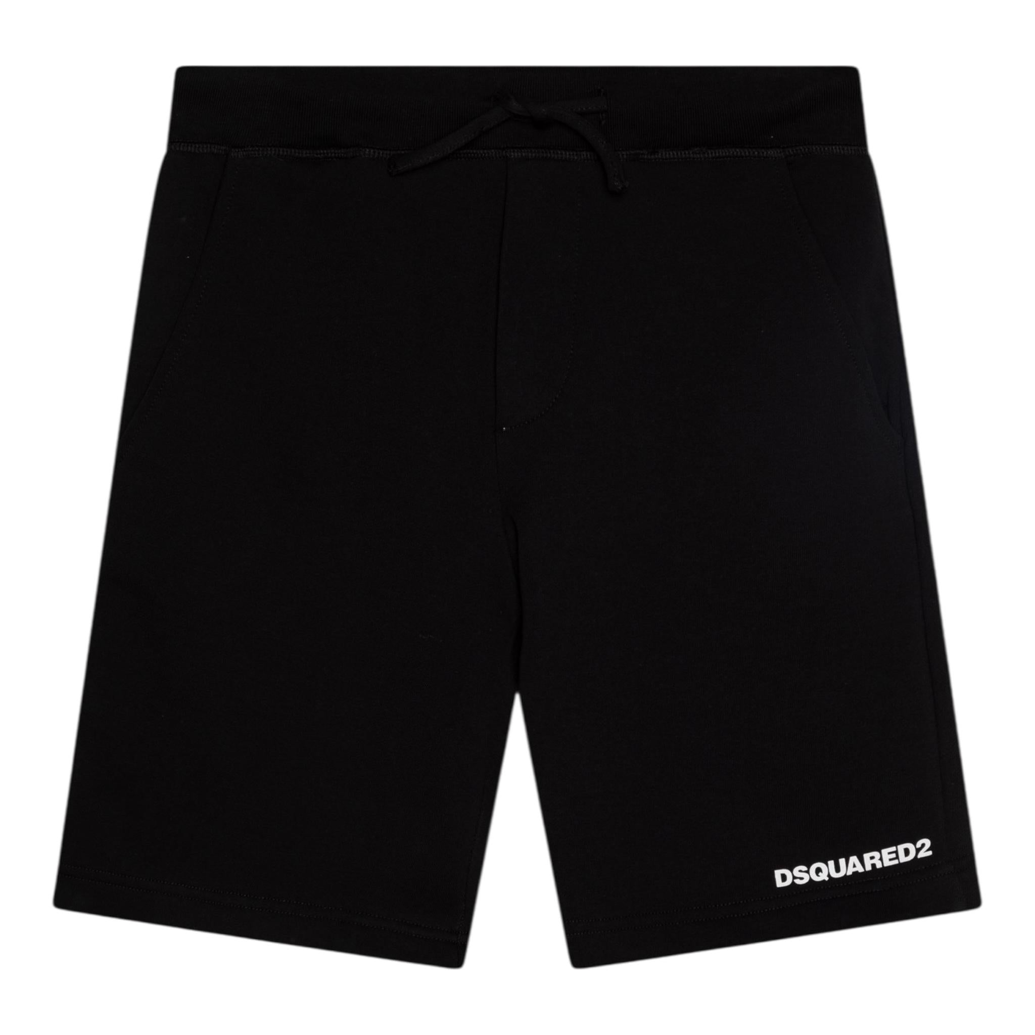 Dsquared2 Bermuda In Tuta Tinta Unita con Stampa per Bambino DQ2738X NERO DSQUARED2 