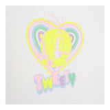 Billieblush T-Shirt Tinta Unita Girocollo con Stampa Bianco per Bambina
