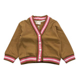 NANAN cardigan tinta unita con profili in contrasto Cammello per Neonata I24544 CAMMELLO NANAN 