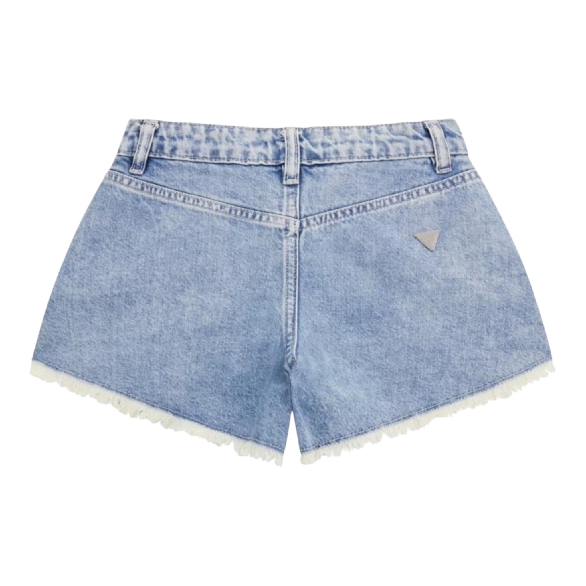 Guess Short In Denim Tinta Unita con Brillantini per Bambina J5GD42D45E0 AZZURRO GUESS 