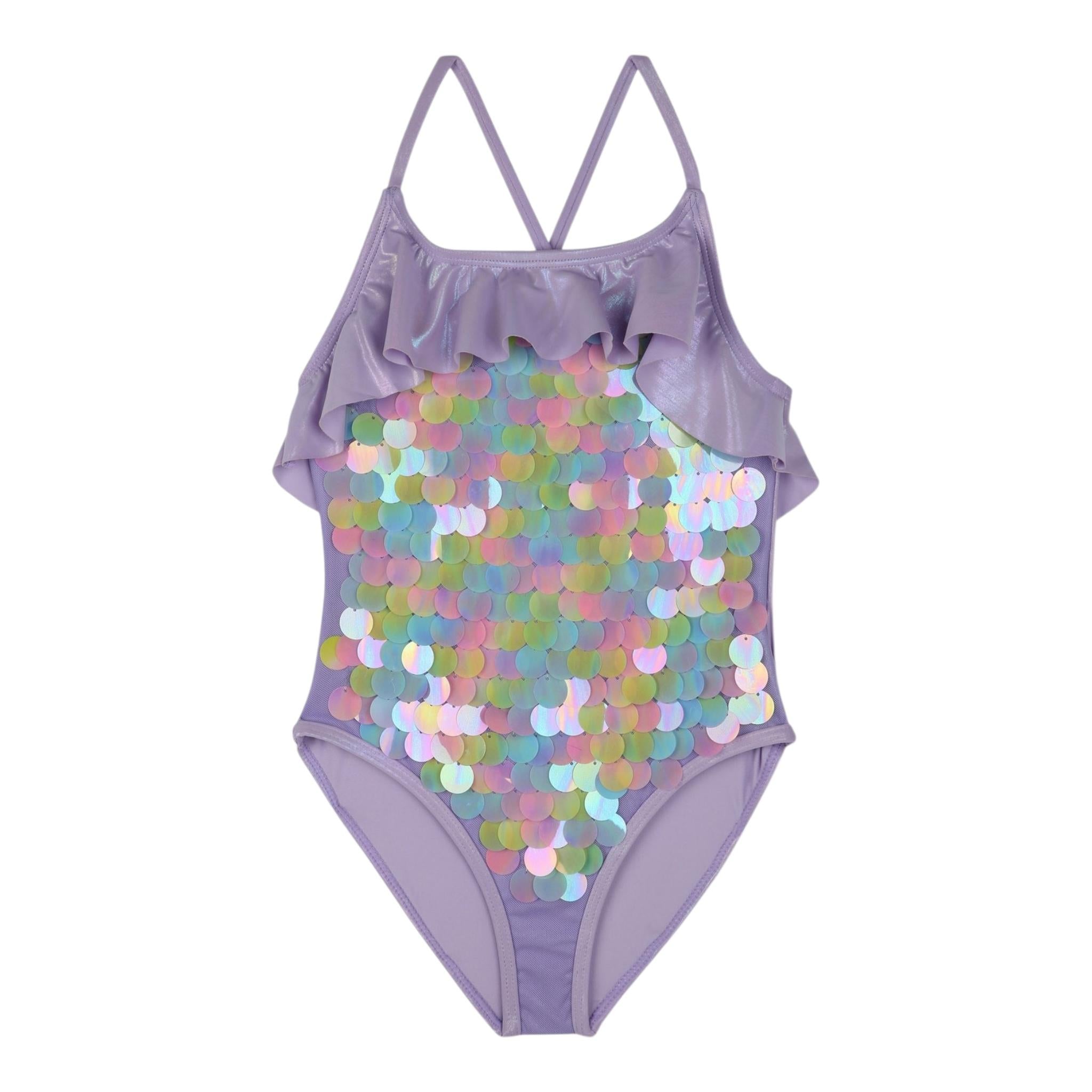 Billieblush Costume Intero Tinta Unita con Paillettes per Bambina U20925 LILLA BillIEBLUSH 