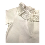 Zhoe & Tobiah Body Mezza Manica Tinta Unita Con Colletto Ricamato Bianco Per Neonata