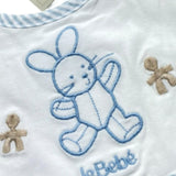 Le Bebe' Bavetta Tinta Unita con Stampa per Neonato LBB5264 BIANCO LE BEBE' 