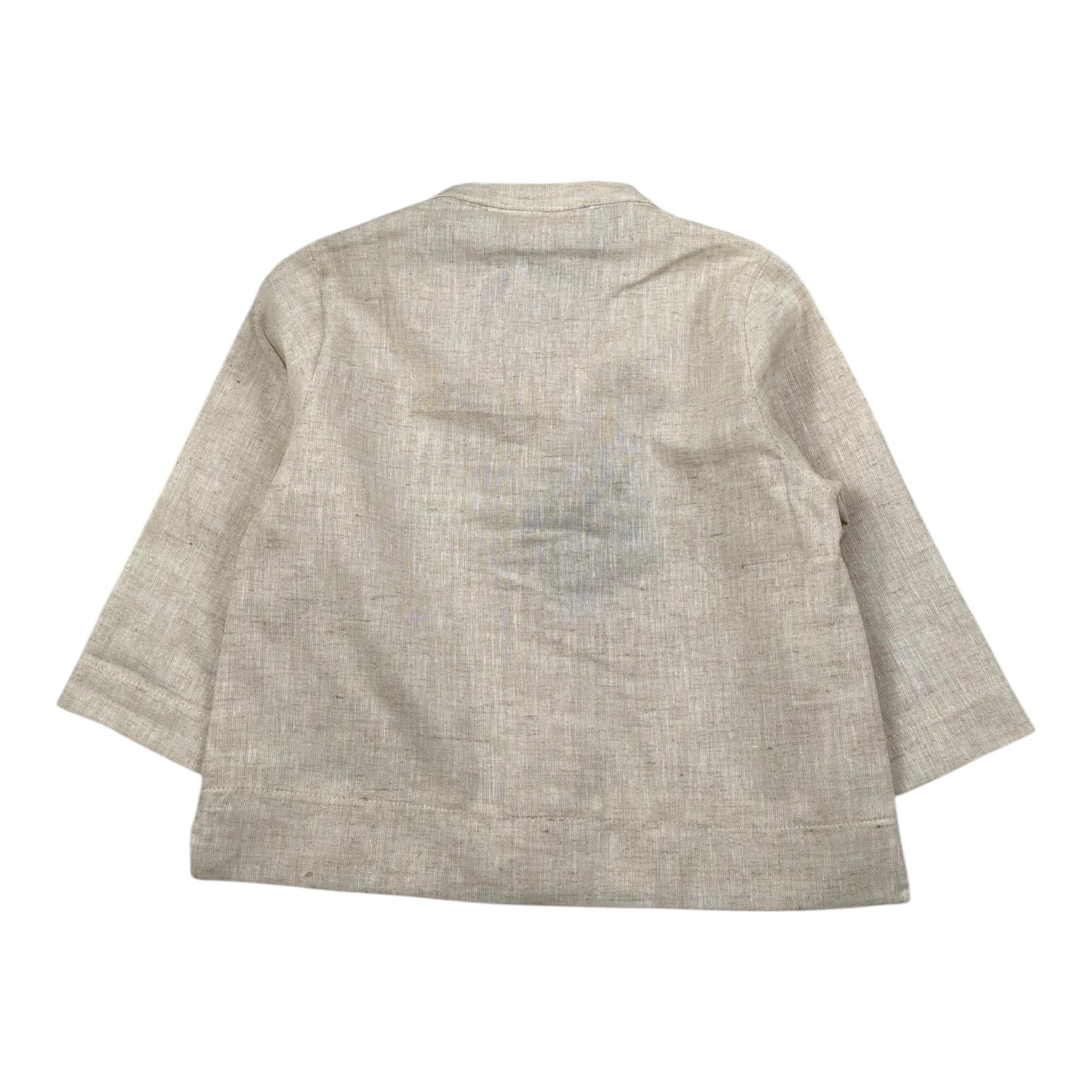 La Stupenderia Camicia Tinta Unita con Collo Coreano per Neonato TCCM73 BEIGE LA STUPENDERIA 