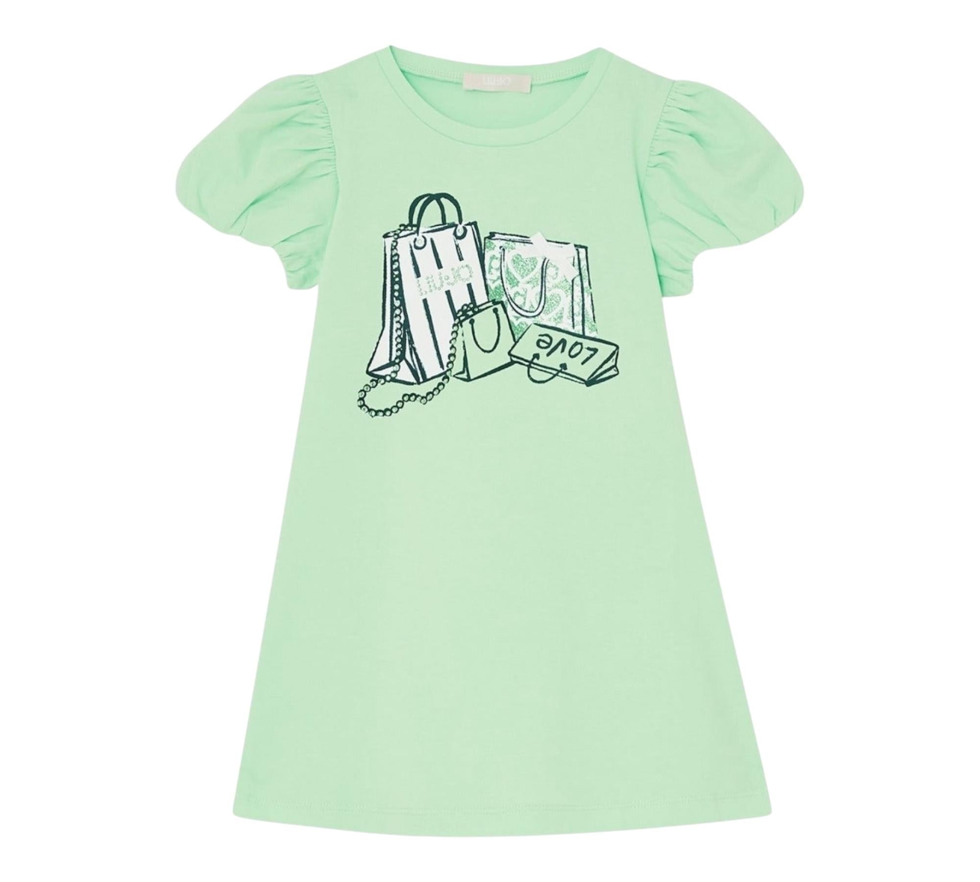 Liu Jo Abito Tinta Unita con Brillantini per Neonata KA5037J5003 VERDE LIU JO 