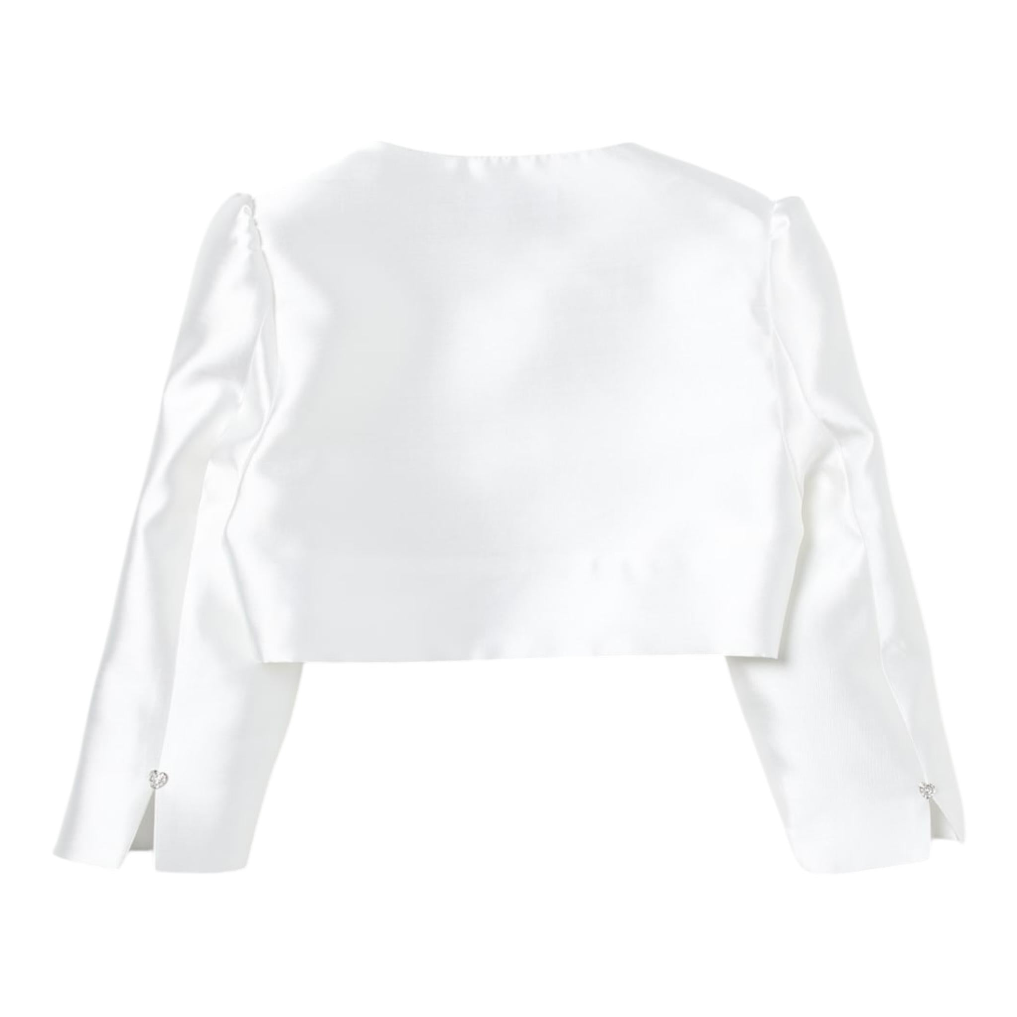 Monnalisa Coprispalle Tinta Unita con Bottoni Brillantini per Bambina 71C110 BIANCO MONNALISA 