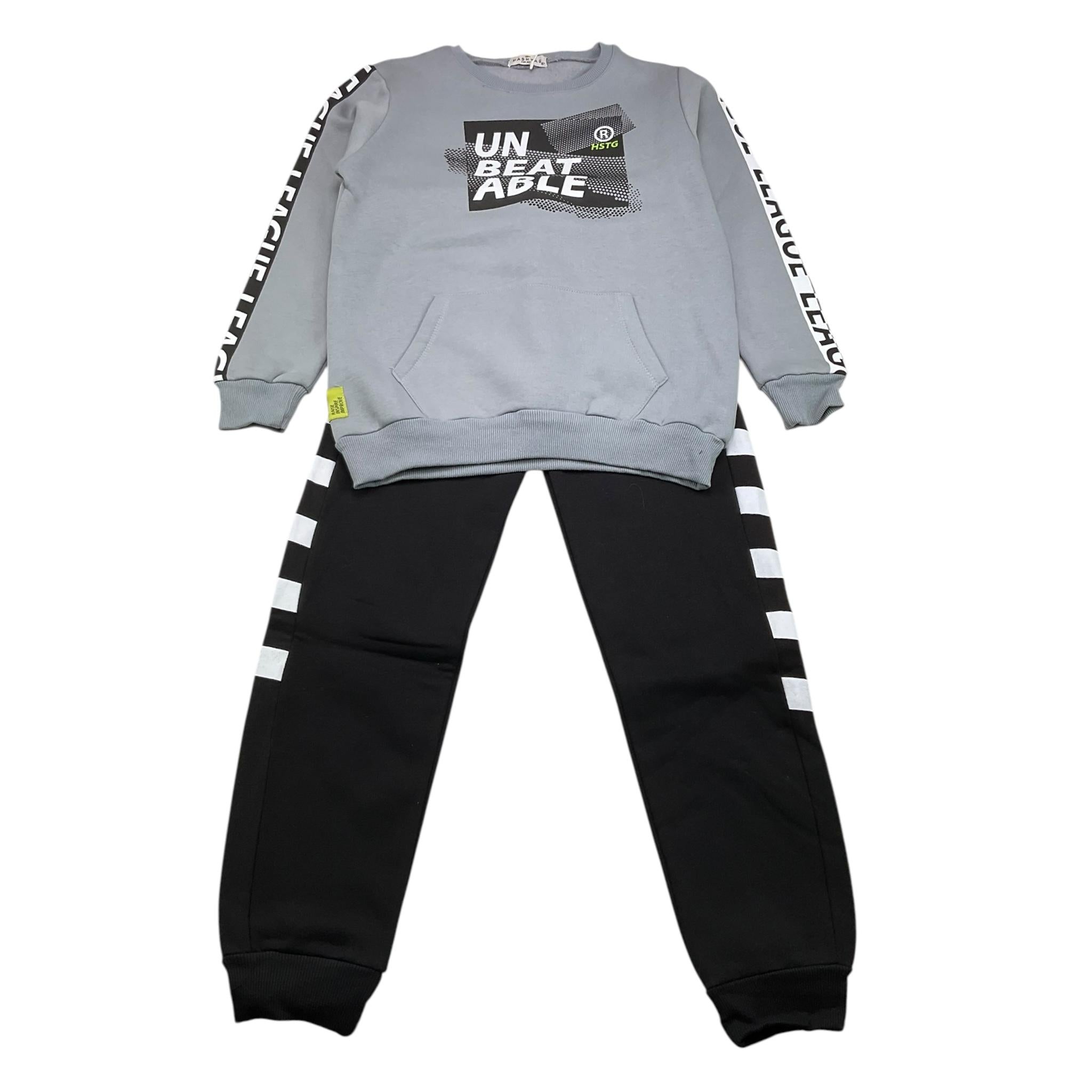 HASHSTAG FOR BOYS completo 2 pezzi felpa-pantalone bicolore Grigio per Bambino 3707 GRIGIO HASHSTAG FOR BOYS 