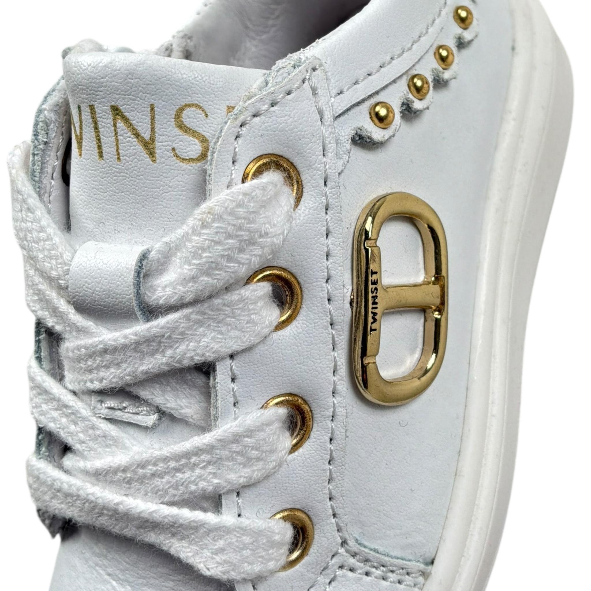 Twinset Sneakers Tinta Unita con Applicazioni E Zip per Neonata 251GCB014 BIANCO TWINSET 