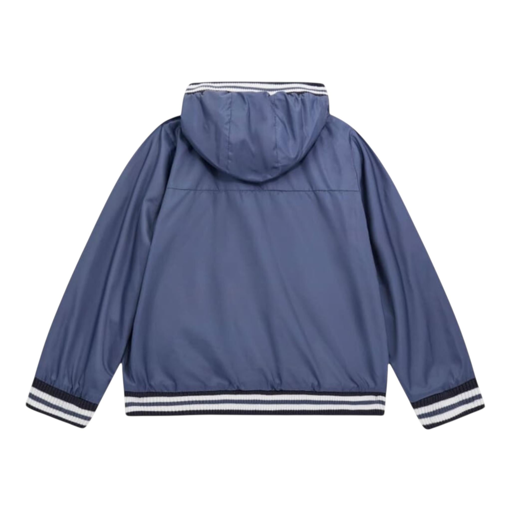 Guess Giubbino Tinta Unita con Zip E Cappuccio per Neonato N5RL11WCFM0 BLU GUESS 