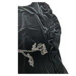 LIU JO abito manica lunga tinta unita in velluto e catena Nero per Bambina GF4177 NERO LIU JO 