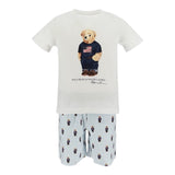 Ralph Lauren Completo 2 Pezzi Pigiama T-Shirt-Bermuda per Bambino 9P0142 BIANCO RALPH LAUREN 