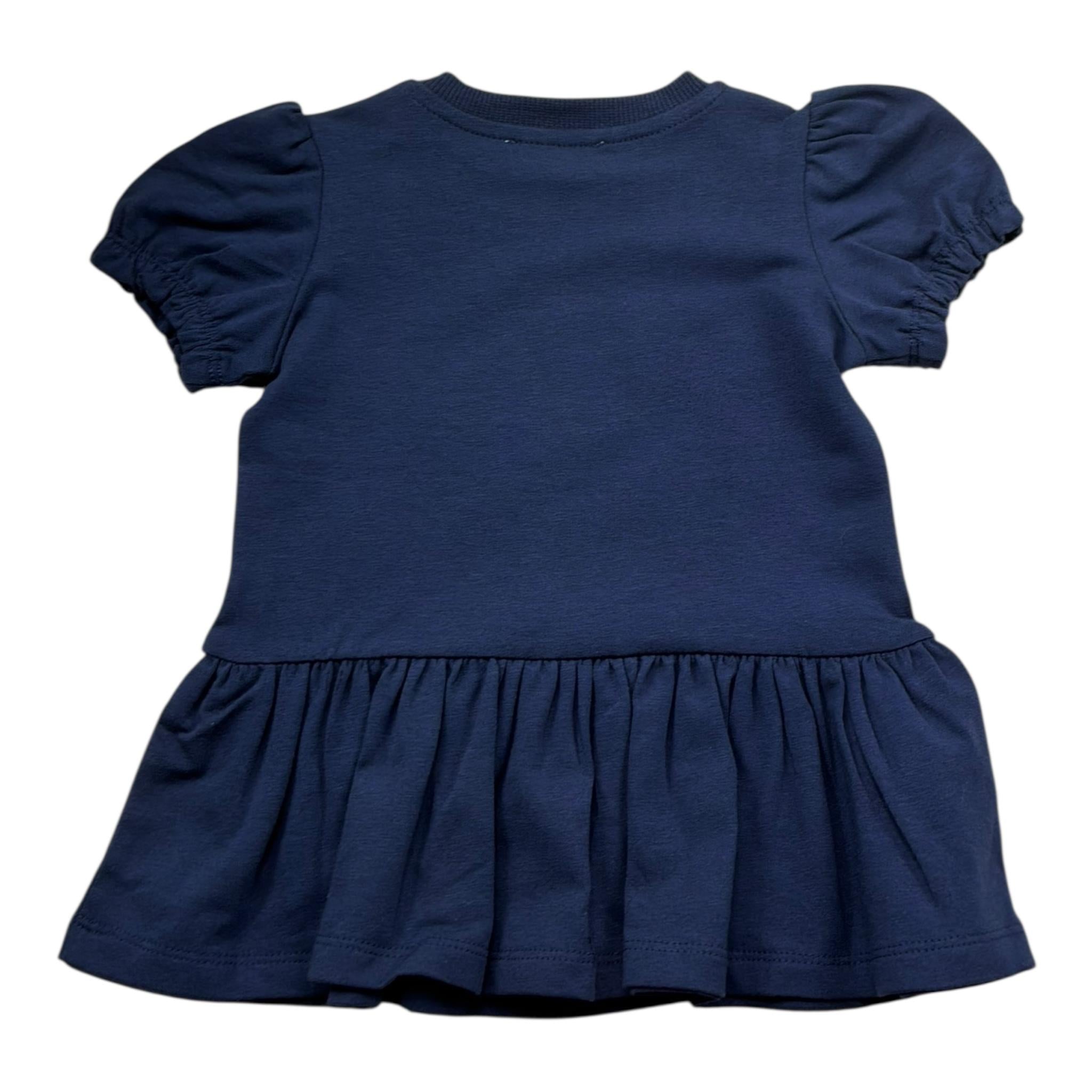 Moschino Abito Mezza Manica Tinta Unita con Stampa per Neonata MAV0C7 BLU MOSCHINO 